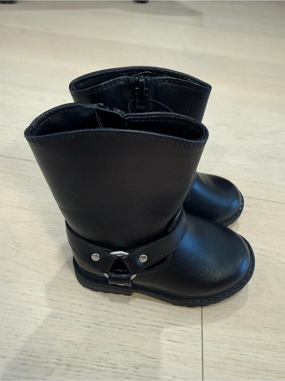 NWT Cat & Jack Black Faux-Leather Kids Riding Boots | 5C